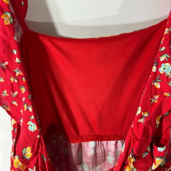 Lauren Conrad Red Lemon Print Dress with Back Tie NWT - Picture 11 of 15